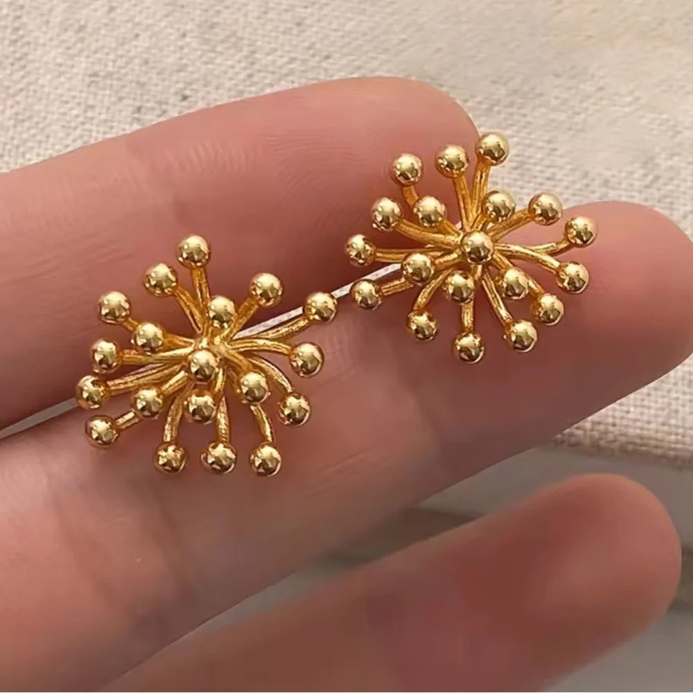 Celestial Gold Starburst Earrings – Modern Minimalist Studs